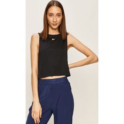 Tommy Sport - Top. Czarne topy damskie Tommy Sport, s, z nadrukiem, z poliesteru, z okrągłym kołnierzem. Za 159,90 zł.