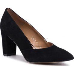 Półbuty SAGAN - 3942 Czarny Welur. Czarne półbuty damskie Sagan, bez wzorów, ze skóry, eleganckie, bez obcasa, na obcasie, bez zapięcia. Za 259,00 zł.