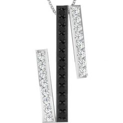 Naszyjniki damskie: Srebrny naszyjnik z diamentami – dł. 40 cm