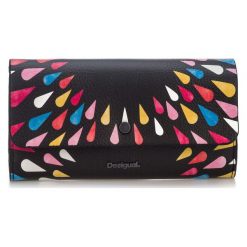 Desigual Portfel Damski Czarny Tears Splatter Reversible. Czarne portfele damskie Desigual, bez wzorów. W wyprzedaży za 252,00 zł.