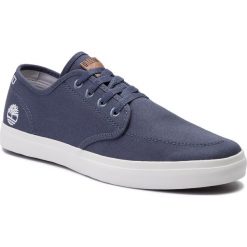 Tenisówki TIMBERLAND - Union Wharf Derby Sneaker TB0A1XCC432 Dark Blue Canvas. Niebieskie półbuty męskie Timberland, bez wzorów, z materiału, bez zapięcia. Za 299,99 zł.
