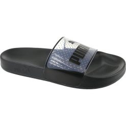 Puma Leadcat Jelly 364533-01. Czarne klapki damskie Puma, bez wzorów, z materiału, bez obcasa. W wyprzedaży za 99,99 zł.