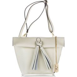 Torebki klasyczne damskie: Skórzana torebka w kolorze kremowym – 32 x 25 x 12 cm