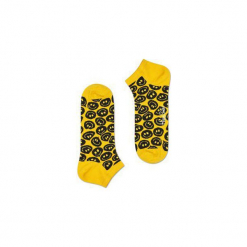 Skarpetki Happy Socks - Twisted Smile Low (TSM05-2000). Żółte skarpetki męskie Happy Socks, w kolorowe wzory, z bawełny. Za 27,90 zł.