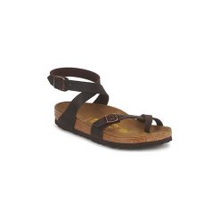 Sandały Birkenstock YARA PREMIUM. Pomarańczowe sandały damskie Birkenstock, bez wzorów, bez obcasa, bez zapięcia. W wyprzedaży za 377,10 zł.
