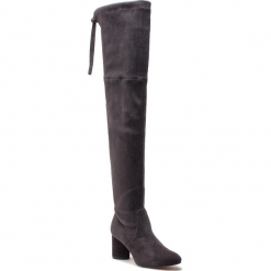 Muszkieterki STUART WEITZMAN - Helena 75 YL53454 Asphalt Suede. Szare kozaki damskie Stuart Weitzman, ze skóry, przed kolano, na wysokim obcasie, na obcasie, bez zapięcia. W wyprzedaży za 1709,00 zł.