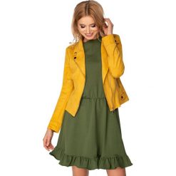 Kurtka ramoneska z imitacji zamszu. Kurtki damskie Made in Poland, s, bez wzorów, z elastanu, bez kaptura. Za 179,00 zł.