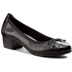 Półbuty MARCO TOZZI - 2-22304-28 Black Comb 098. Czarne półbuty damskie skórzane marki Marco Tozzi, eleganckie, na obcasie. W wyprzedaży za 179,00 zł.