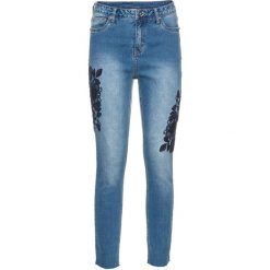 Sukienka dżinsowa z kołnierzem bonprix czarny denim. Czarne jeansy damskie bonprix, bez wzorów, z denimu, bez kołnierzyka, bez rękawów. Za 109,99 zł.