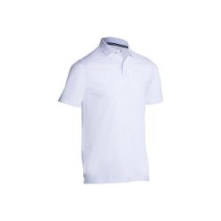 Koszulka polo do golfa 500 męska. Białe koszulki polo męskie marki INESIS, s, z bawełny. Za 39,99 zł.