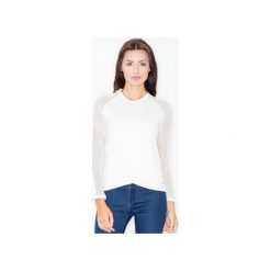 Bluzka M467 Ecru. Brązowe bluzki damskie FIGL, xl, bez wzorów, z asymetrycznym kołnierzem, bez rękawów. Za 109,00 zł.