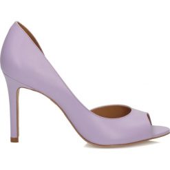 Buty ślubne damskie: Wrzosowe czółenka peep toe