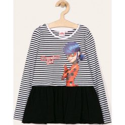 Blukids - Longsleeve dziecięcy 116-134 cm. Białe bluzki dziewczęce Blukids, z nadrukiem, z elastanu, z okrągłym kołnierzem, z długim rękawem, długie, bez kaptura. Za 59,90 zł.