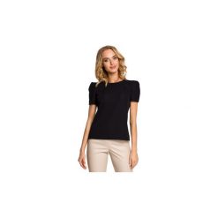 Bluzki Moe M072 Elegancka bluzka z bufkami i krótkim rękawem. Czarne bluzki damskie wizytowe marki Moe, s, eleganckie, z krótkim rękawem. Za 79,00 zł.