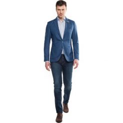 Marynarki męskie: marynarka forli niebieski slim fit