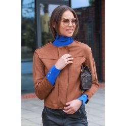Kurtka ELEKTRA BROWN. Pomarańczowe kurtki damskie Kurtka ELEKTRA BROWN, bez wzorów, bez kaptura. W wyprzedaży za 89,00 zł.