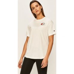 Champion - T-shirt. Białe bluzki damskie Champion, s, z aplikacjami, z bawełny, casualowe, z okrągłym kołnierzem, z krótkim rękawem. Za 169,90 zł.