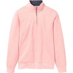 Bluza ze stójką i zamkiem bonprix łososiowy melanż. Różowe bluzy męskie bonprix, s, bez wzorów, ze stójką, bez rękawów, bez kaptura. Za 74,99 zł.