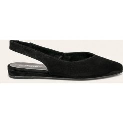 Tamaris - Baleriny skórzane. Czarne baleriny damskie Tamaris, bez wzorów, ze skóry, bez obcasa, na obcasie. Za 239,90 zł.