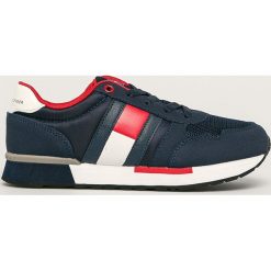 Tommy Hilfiger - Buty dziecięce. Niebieskie trampki chłopięce TOMMY HILFIGER, bez wzorów, z gumy, sportowe, z okrągłym noskiem, bez zapięcia. Za 299,90 zł.