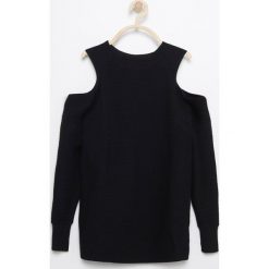 Swetry dziewczęce: Sweter z odkrytymi ramionami – Czarny