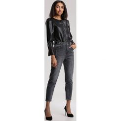 Ciemnoszare Jeansy Mom Fit Oararoe. Szare jeansy damskie Renee, s, bez wzorów, z jeansu, z podwyższonym stanem. Za 109,99 zł.