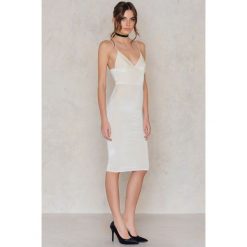 Sukienki: Rebecca Stella Sukienka midi Lovestoned Velour – Offwhite