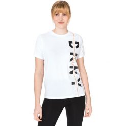 DKNY Koszulka Biały. Białe topy damskie DKNY, m, z nadrukiem, z elastanu, bez kołnierzyka. Za 221,95 zł.