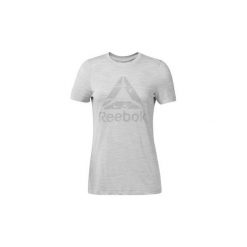 T-shirty z krótkim rękawem Reebok Sport Koszulka Training Essentials Marble Logo. Białe topy sportowe damskie Reebok Sport, s, bez wzorów, bez kołnierzyka, z krótkim rękawem, krótkie, bez kaptura. Za 99,95 zł.