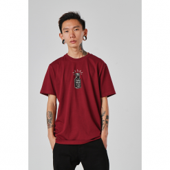 SIMPLE THREAD INK TSHIRT BURGUNDY. Czerwone t-shirty męskie Turbokolor. Za 74,99 zł.