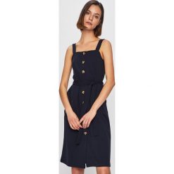 Vero Moda - Sukienka. Zielone sukienki damskie Vero Moda, na co dzień, s, bez wzorów, z elastanu, casualowe, z dekoltem karo, bez rękawów, mini, rozkloszowane. W wyprzedaży za 69,90 zł.