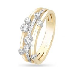 W.KRUK Piękny Pierścionek Złoty - złoto 585, Brylant 0,29ct - ZCG/PB+901K. Żółte pierścionki damskie W.KRUK, z brylantem, złote. Za 5490,00 zł.