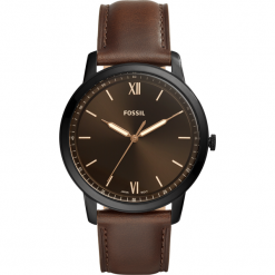 Zegarek FOSSIL - The Minimalist 3H FS5551 Brown/Black. Pomarańczowe zegarki męskie Fossil, ze stali. W wyprzedaży za 399,00 zł.