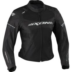Kurtka tekstylia IXON SIERRA kolor biały/czarny, rozmiar XS. Czarne kurtki damskie IXON, xs, w paski, z meshu, bez kaptura. W wyprzedaży za 299,00 zł.
