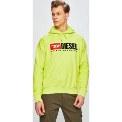 Diesel - Bluza. Żółte bluzy męskie Diesel, s, z nadrukiem, z bawełny, z kapturem, bez rękawów, z kapturem. W wyprzedaży za 359,90 zł.