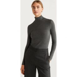 Mango - Longsleeve Second. Szare bluzki damskie Mango, xs, bez wzorów, z elastanu, z golfem. Za 59,90 zł.