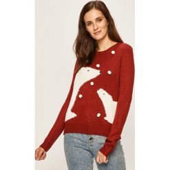 Only - Sweter. Pomarańczowe swetry damskie ONLY, s, z aplikacjami, z dzianiny, bez rękawów, bez kaptura. W wyprzedaży za 69,90 zł.