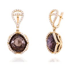 Kolczyki damskie: Zjawiskowe Kolczyki Złote – złoto żółte 750, Brylant 0,98ct…