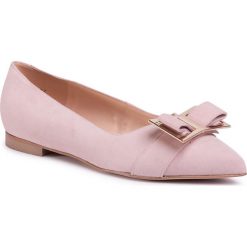 Baleriny EVA MINGE - EM-21-07-000675 821. Różowe baleriny damskie Eva Minge, bez wzorów, ze skóry, bez obcasa. Za 389,00 zł.