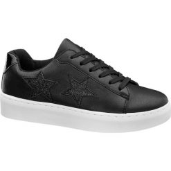 Sneakersy damskie Graceland czarne. Czarne sneakersy damskie Graceland, z tworzywa sztucznego. Za 99,90 zł.