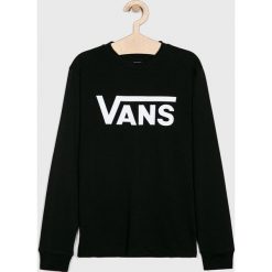 Vans - Longsleeve dziecięcy 122-174 cm. Czarne t-shirty chłopięce Vans, z nadrukiem, z bawełny. Za 99,90 zł.
