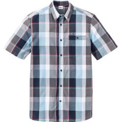 Koszula z krótkim rękawem Regular Fit bonprix niebieski w kratę. Niebieskie koszule męskie bonprix, xl, bez wzorów, bez kołnierzyka, z krótkim rękawem. Za 89,99 zł.