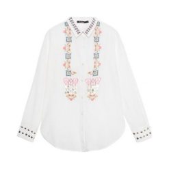 Desigual koszula damska Cam Madison L biała. Białe koszule damskie Desigual, l, bez wzorów, bez kołnierzyka, bez rękawów. Za 499,00 zł.