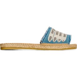 Espadryle SERGIO ROSSI x MANEBI. Niebieskie espadryle damskie Manebi, bez wzorów, z denimu, bez obcasa. Za 930,00 zł.