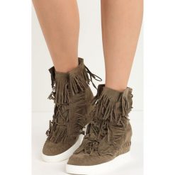 Khaki Sneakersy Ginny. Brązowe sneakersy damskie Born2be. Za 44,99 zł.