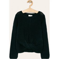 Name it - Sweter dziecięcy 122-164 cm. Niebieskie swetry dziewczęce z bawełny, z okrągłym kołnierzem. W wyprzedaży za 59,90 zł.