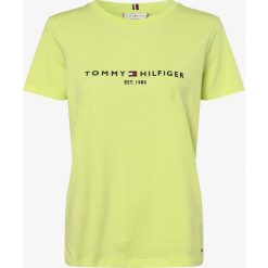 Tommy Hilfiger - T-shirt damski, żółty. Żółte t-shirty damskie TOMMY HILFIGER, m, z haftami, eleganckie, bez kołnierzyka. Za 179,95 zł.