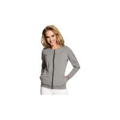 Bluzy Moe M240 Kurtka z bawełny na zamek. Szare bluzy damskie Moe, s, bez wzorów, z bawełny, bez kaptura. Za 115,00 zł.
