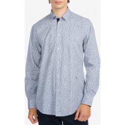 Trussardi Jeans Koszula Niebieski Biały. Niebieskie koszule męskie Trussardi Jeans, w kwiaty, z bawełny, bez kołnierzyka, z długim rękawem. Za 542,95 zł.