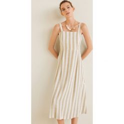 Mango - Sukienka Emilia. Szare sukienki damskie Mango, na co dzień, s, bez wzorów, z bawełny, casualowe, bez kołnierzyka, bez rękawów, midi, rozkloszowane. W wyprzedaży za 99,90 zł.